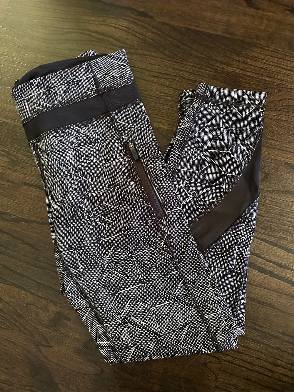 lululemon athletica Black & White Geometric Panel Leggings